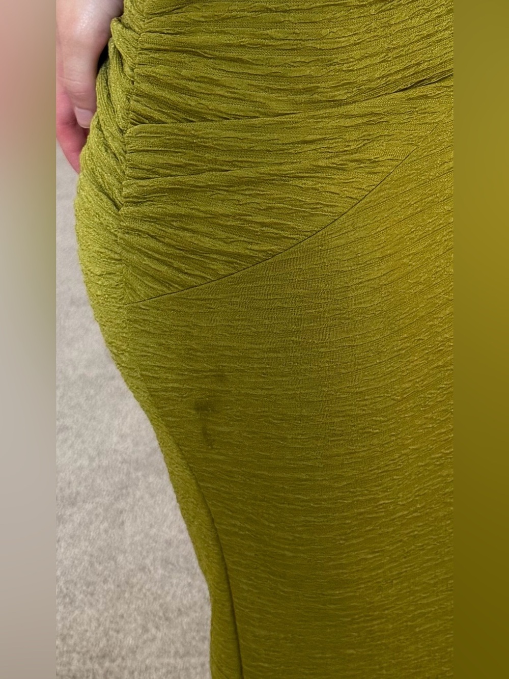 Olive Green Tie-Waist Maxi Skirt and crop top set - Picture 5 of 5